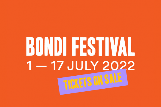 bondi festival logo orange tickets on sale banner